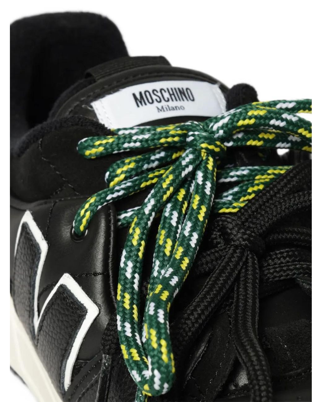 Moschino Black Sneakers Made Of Calfskin And Suede for men