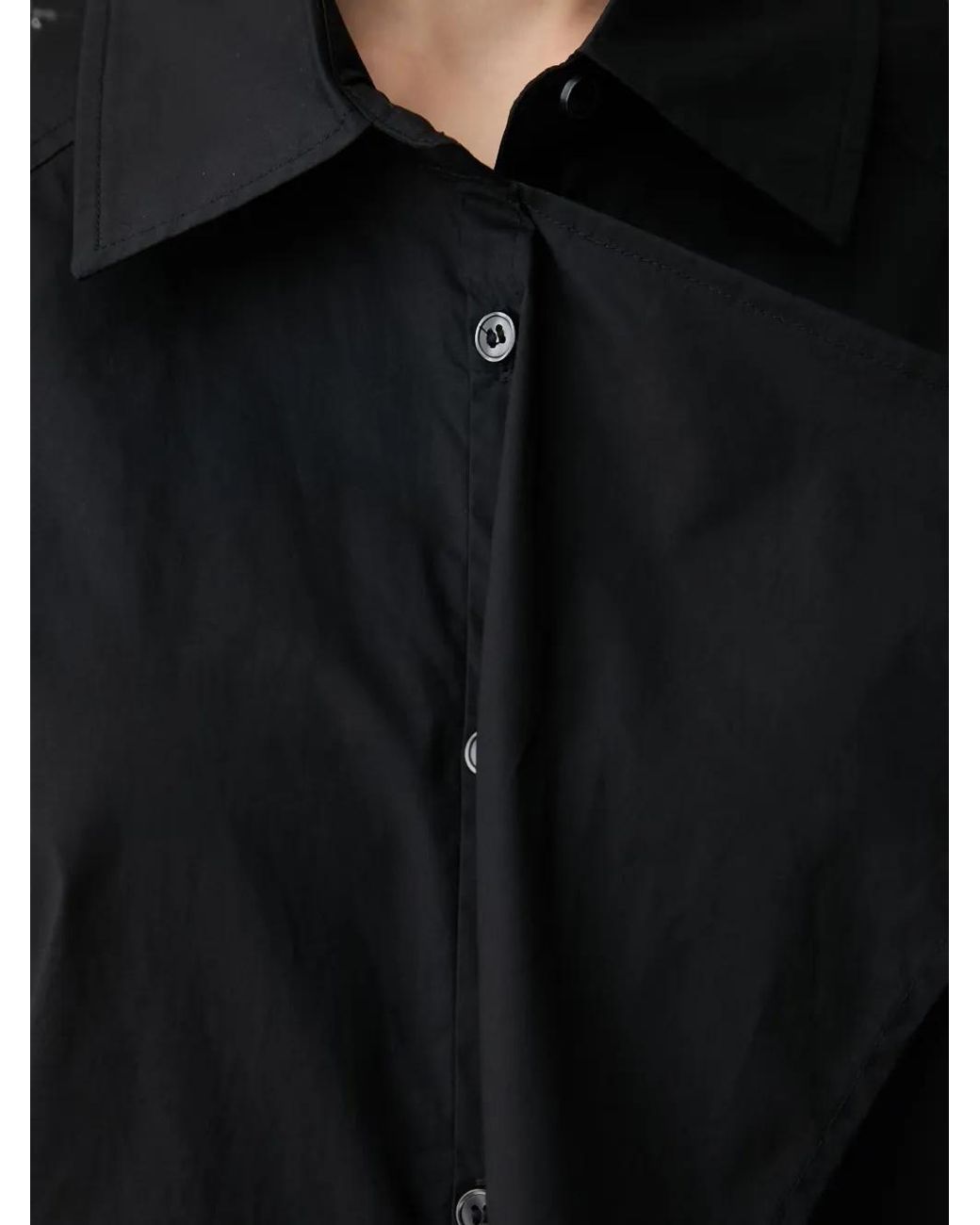 Benetton Black Sleeveless Tie-Belt Midi Shirt Dress
