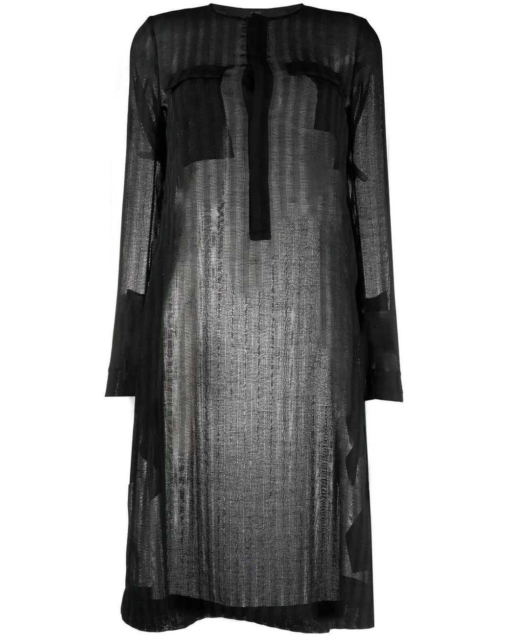 SAPIO Black Striped Sheer Oversized T-Shirt