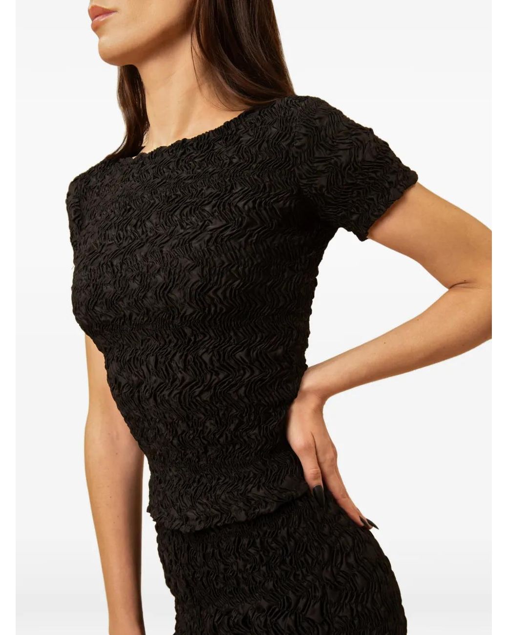 Contessa Mills Black Blair Smocked T-Shirt