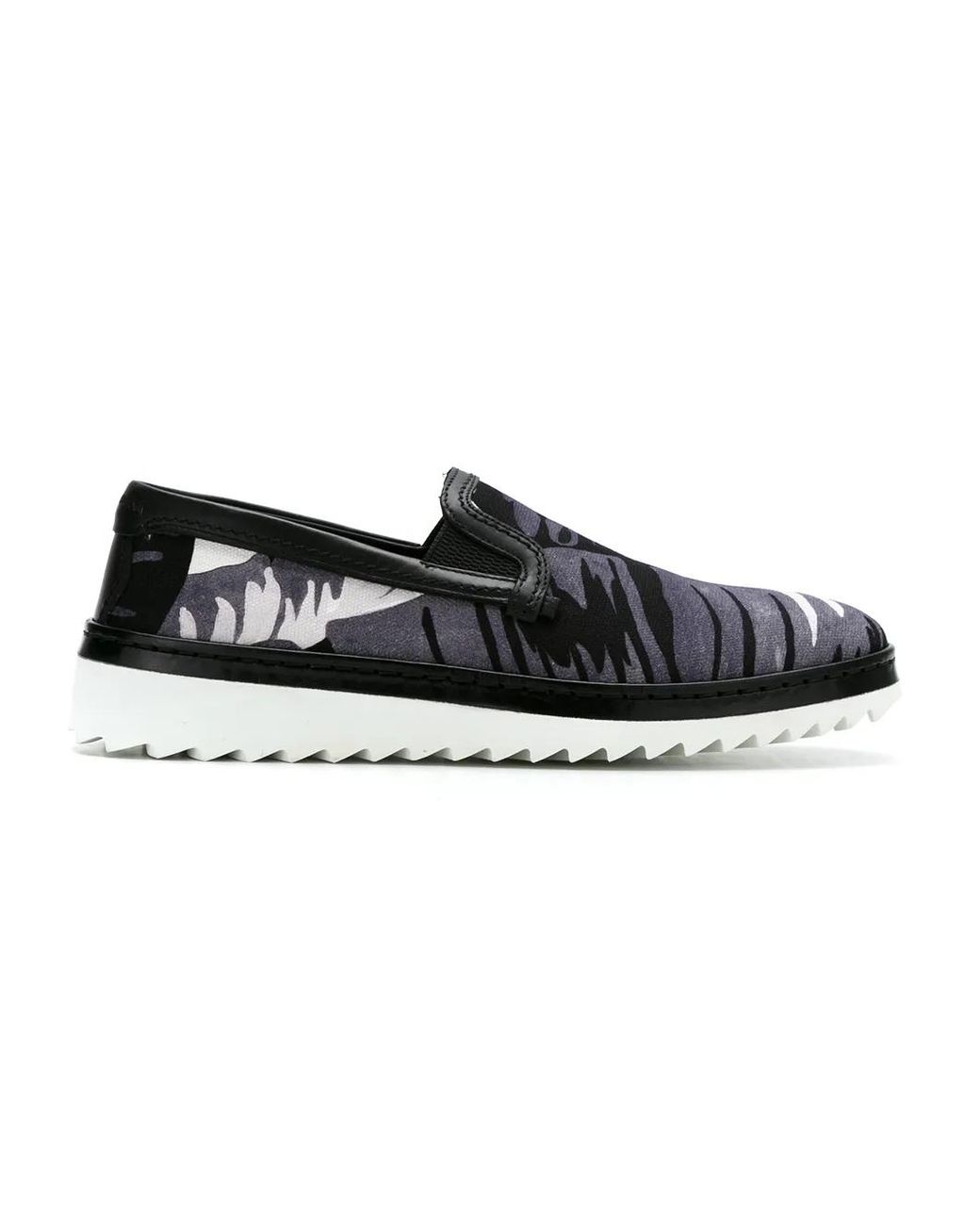Dolce & Gabbana Black Printed Slip-On Sneakers for men