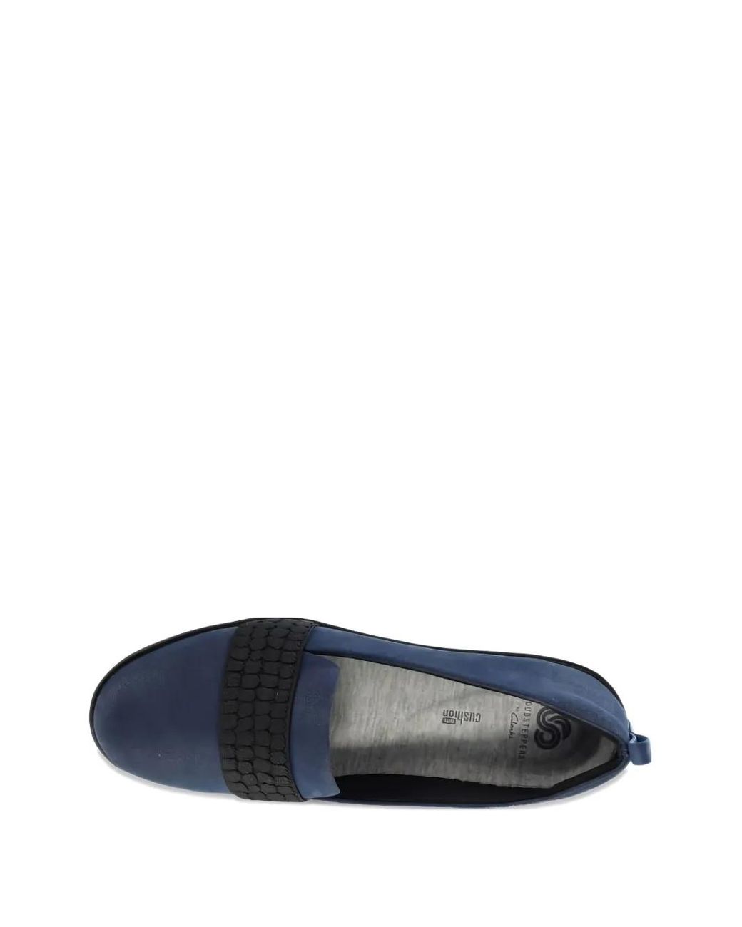 Clarks Blue Ayla Sloane Textured Flat