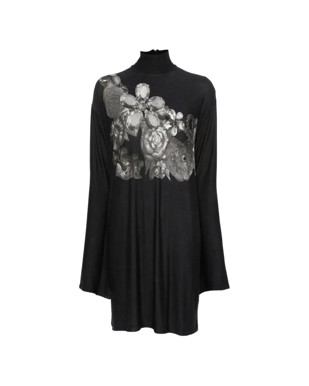 BARBARA BOLOGNA Black Graphic-Print High-Neck T-Shirt