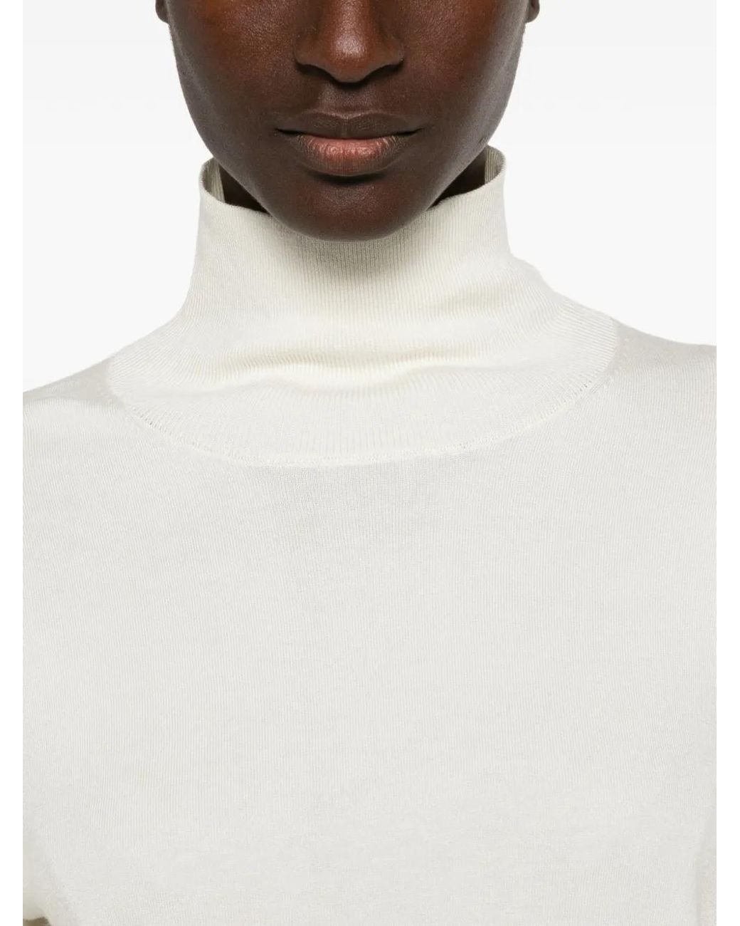 Weekend by Maxmara White Kiku Roll-Neck Sweater