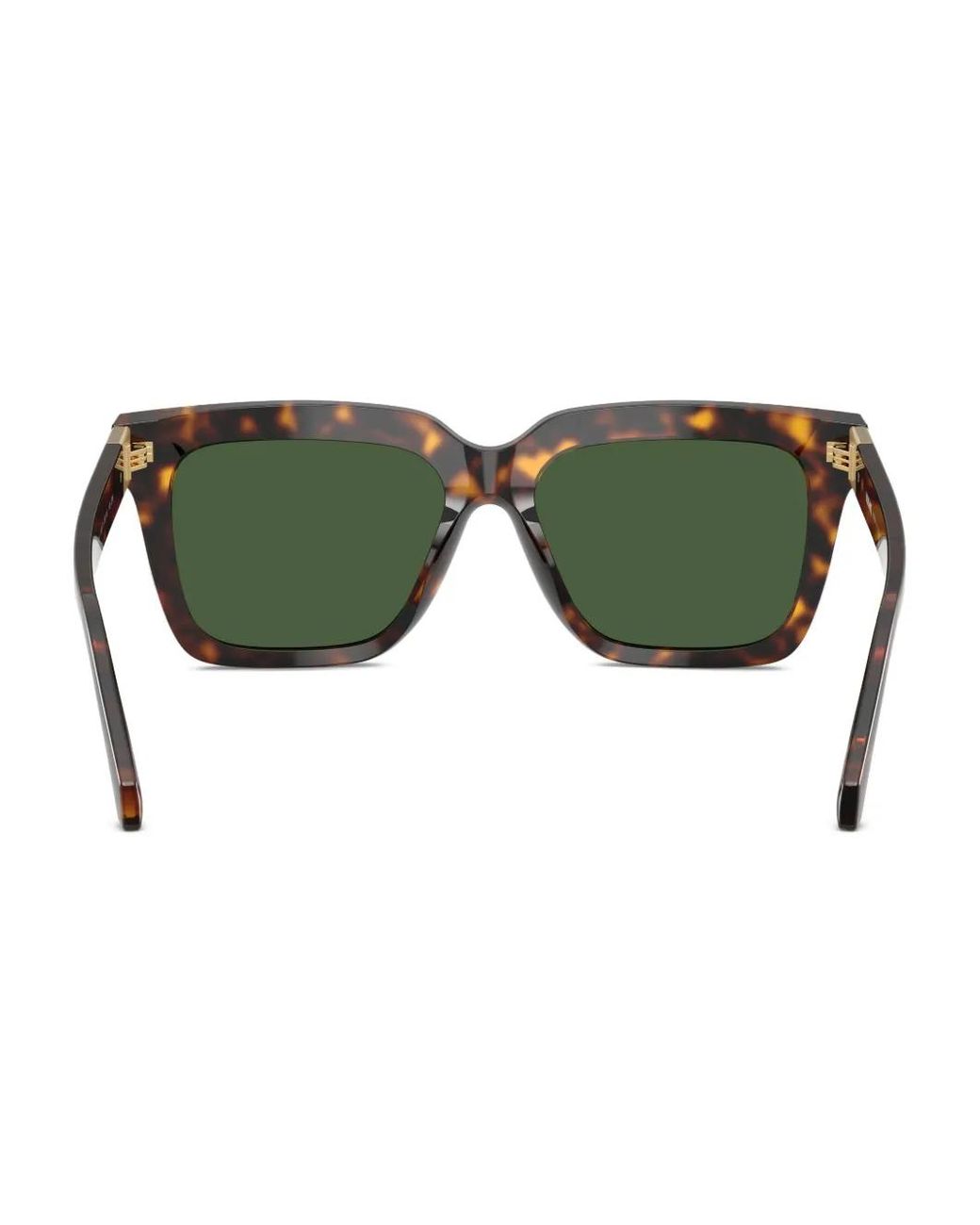Versace Green Tortoiseshell-Effect Squared-Frame Sunglasses