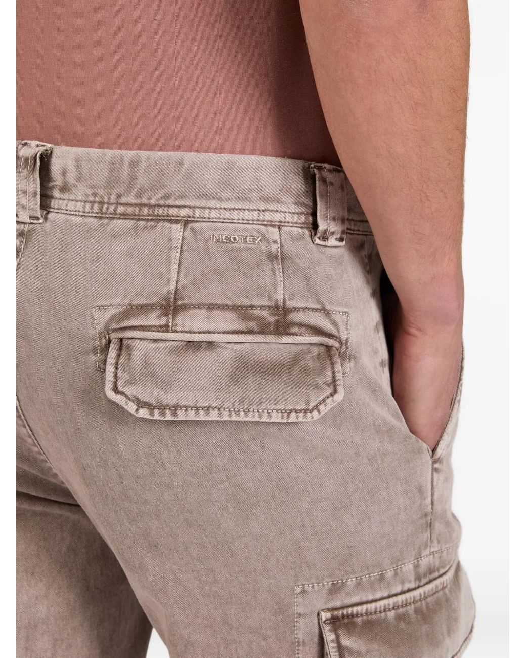 Incotex Gray Belt-Loop Cargo Pants for men