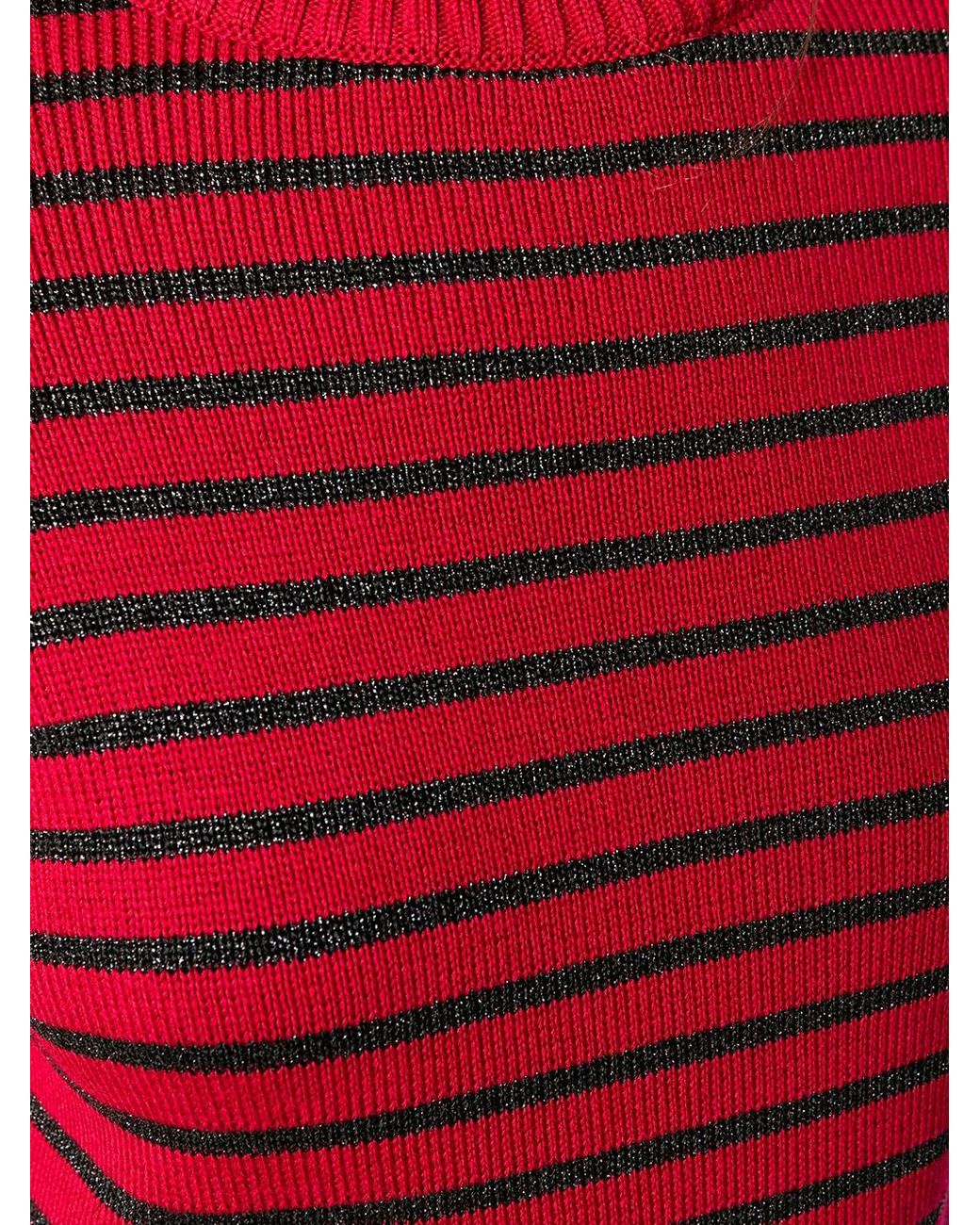 Saint Laurent Red Striped Knitted Jumper