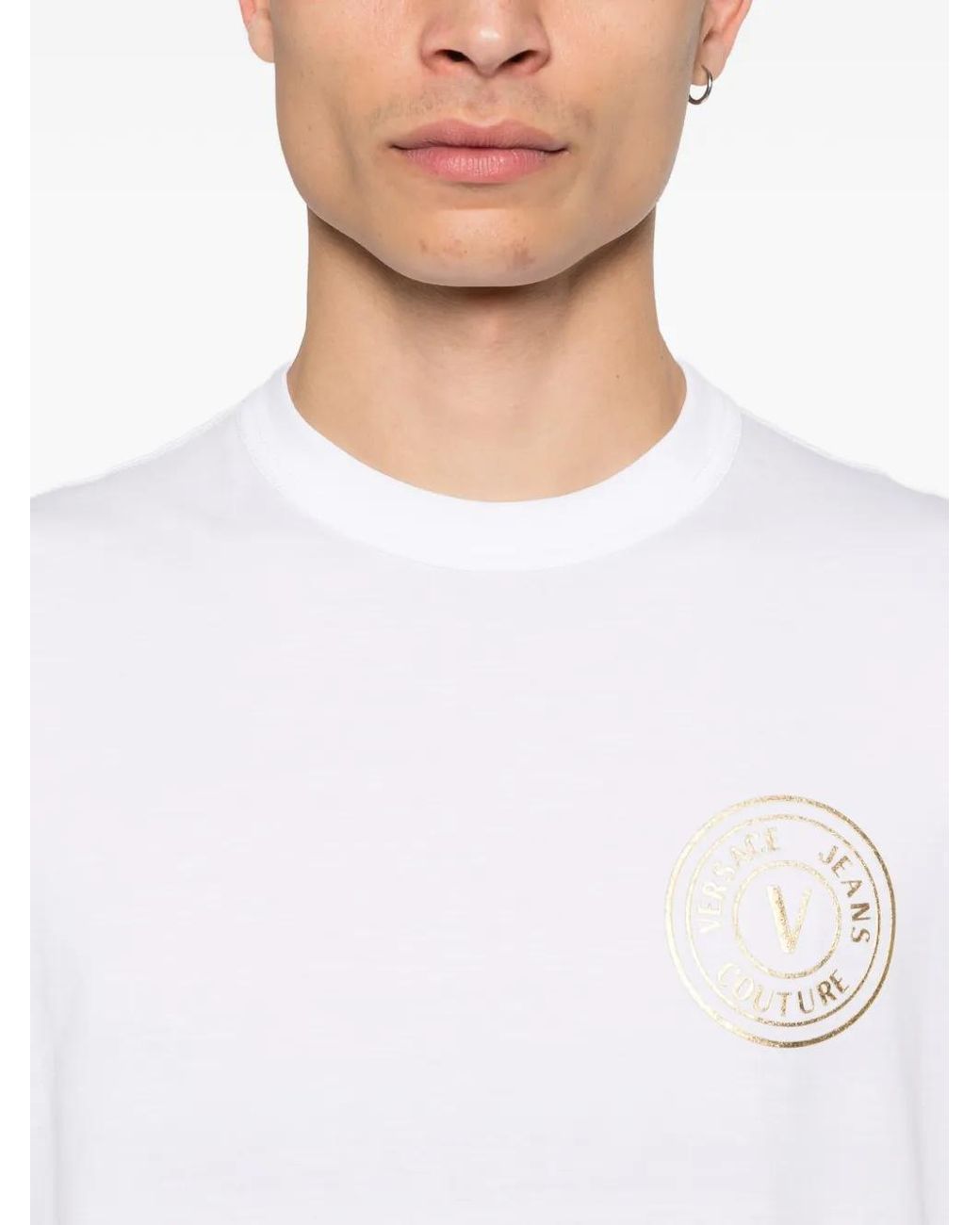 Versace Jeans Couture White Logo T-Shirt for men