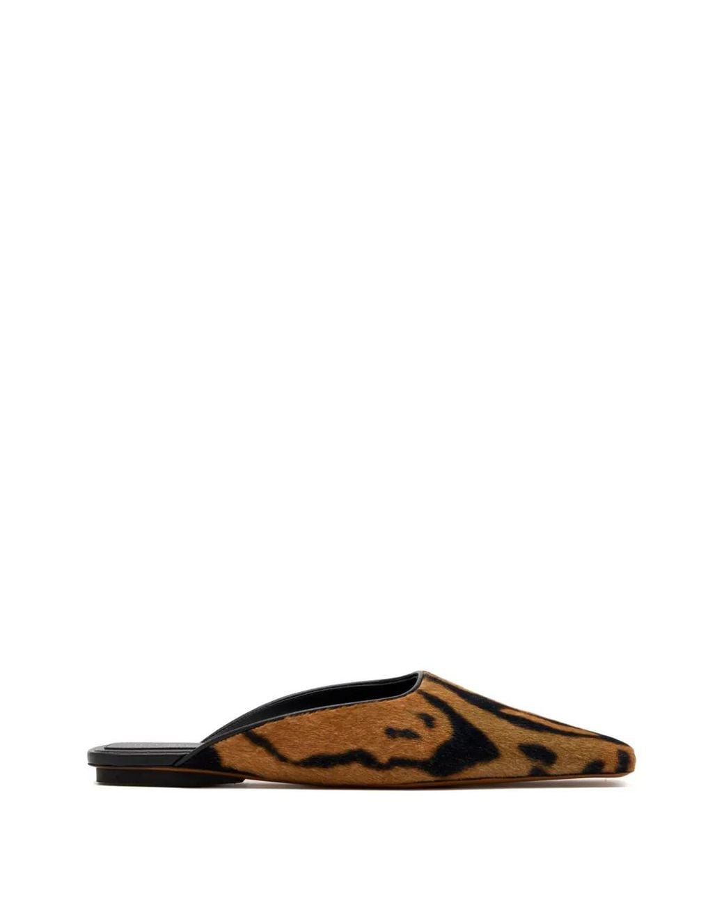 Stella McCartney Brown Square-Toe Ocelot Backless Mules