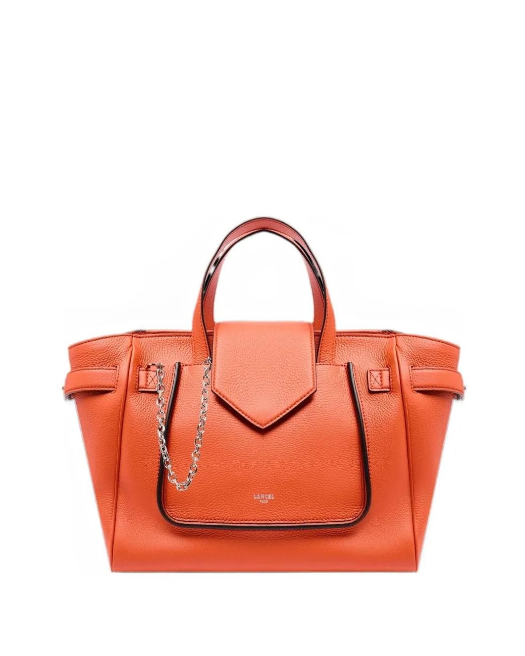 Lancel Orange S Thea Chain-Detail Grained-Leather Tote Bag
