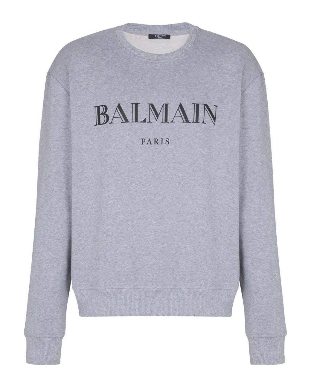 Balmain Gray Printed Sweatshirt for men