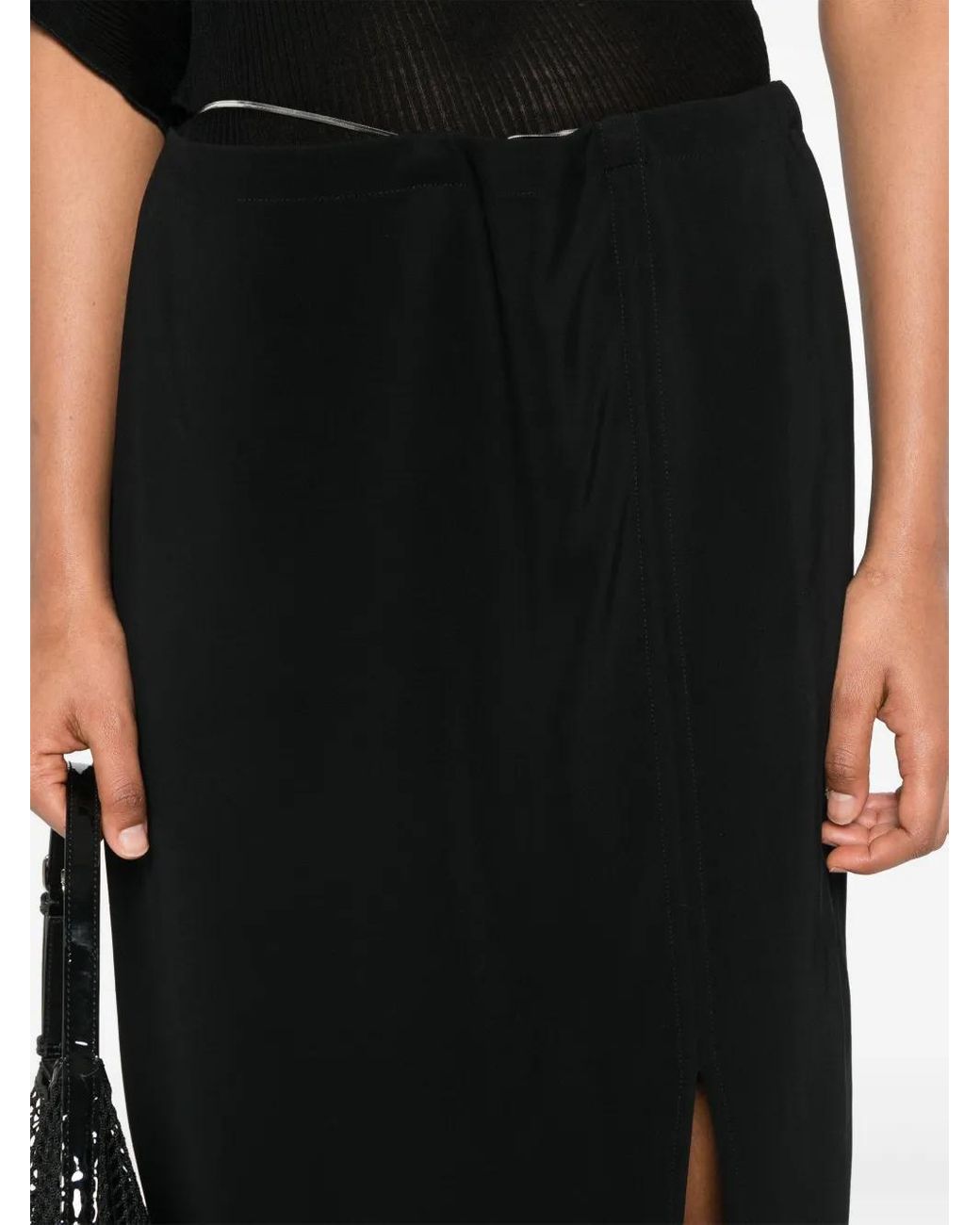 Falda Midi Drapeada Jade Cropper de color Black