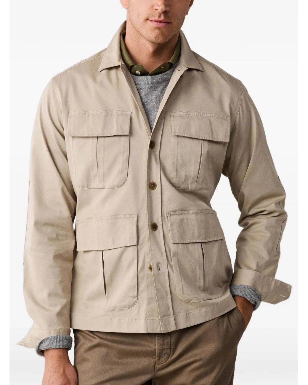 Hackett Natural Four-Pocket Shirt Jacket for men