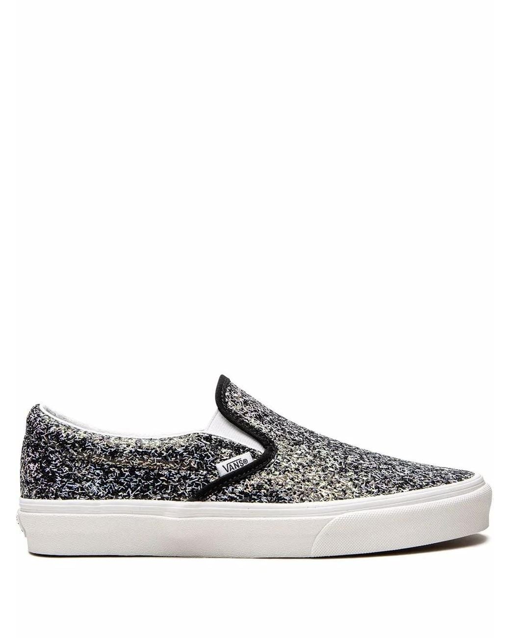 Vans White Classic Slip-On "Shiny Party" Sneakers