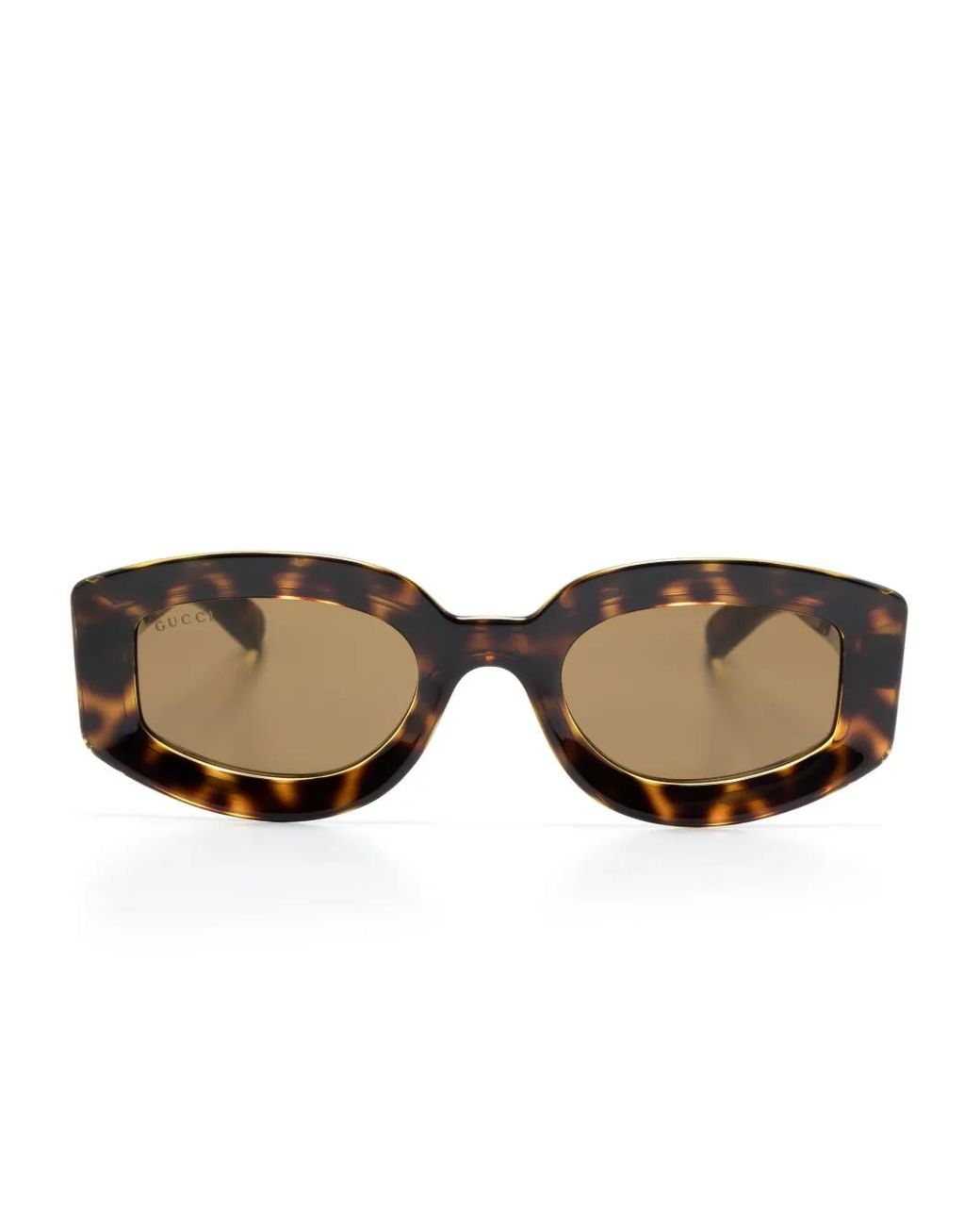 Gucci Brown Logo-Lettering Sunglasses