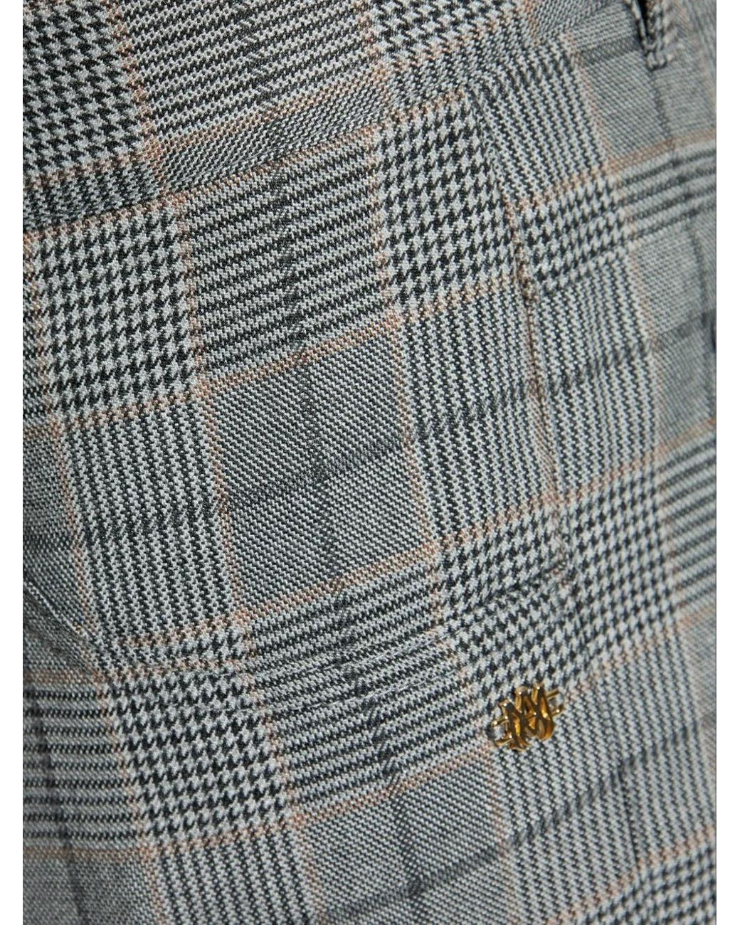 Amiri Gray Checked-Pattern Trousers for men