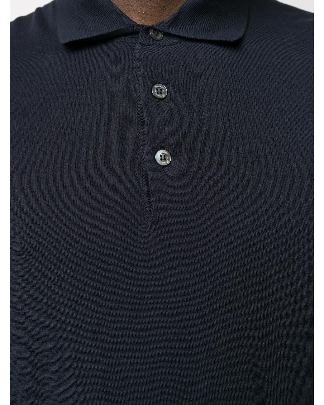 Drumohr Blue Short-Sleeve Polo Shirt for men