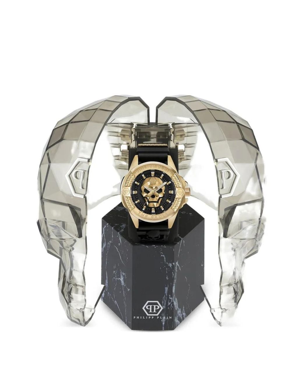 Philipp Plein Black Montre The $Kull 44 Mm for men