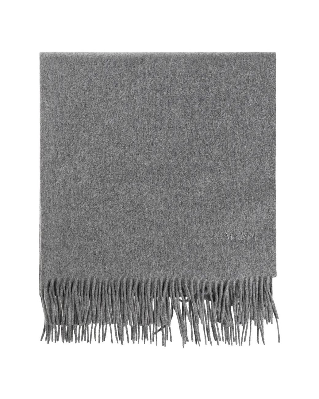 Max Mara Gray Baci Fringed Scarf