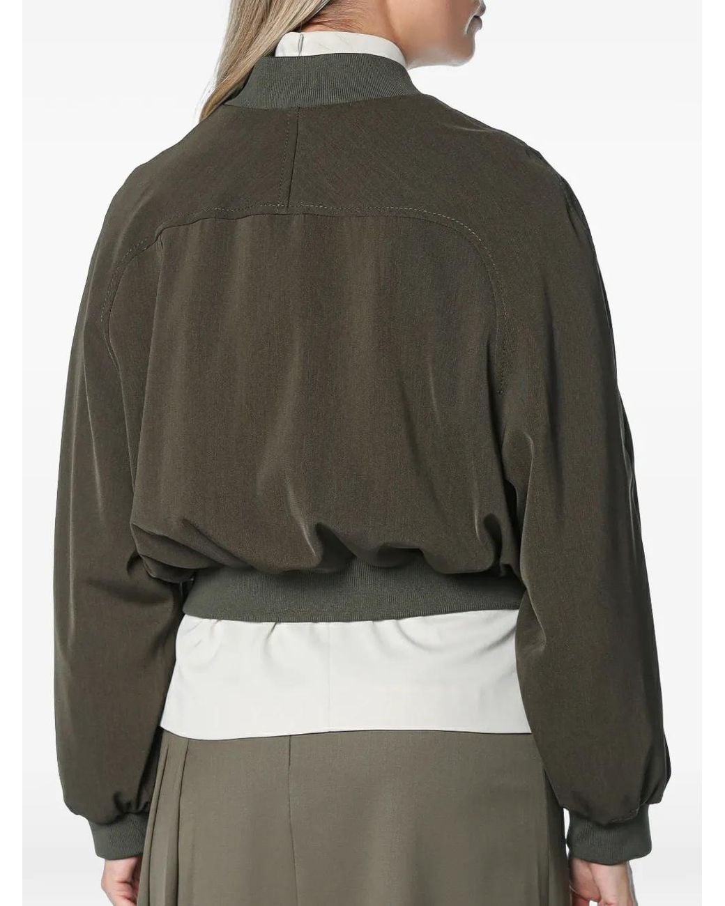 Drykorn Gray Marham Ribbed-Trim Bomber Jacket
