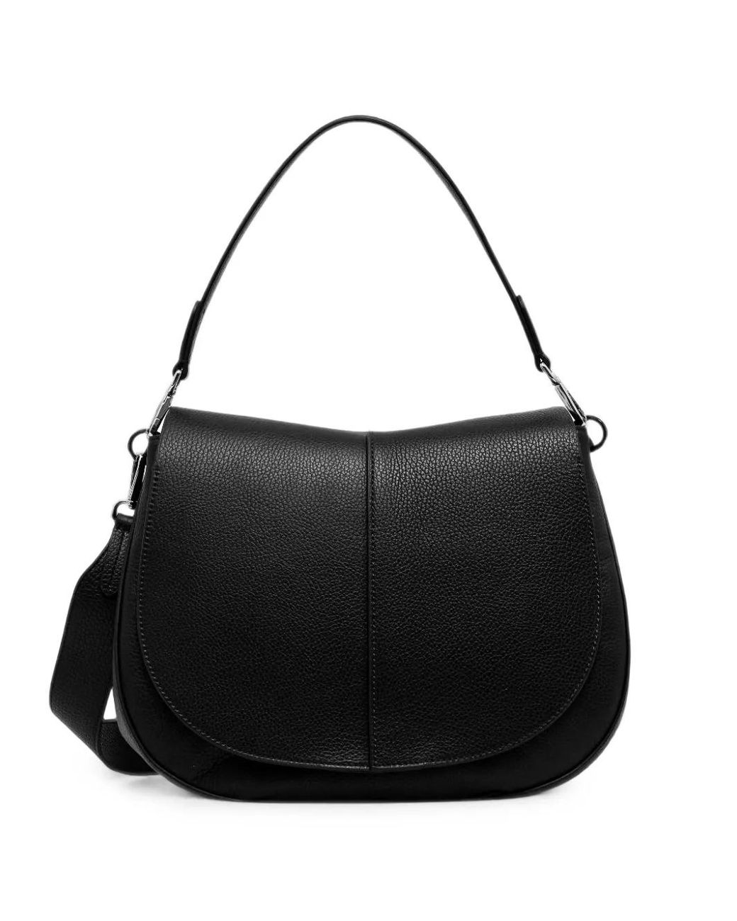 Gianni Chiarini Black Large Helena Round Leather Shoulder Bag