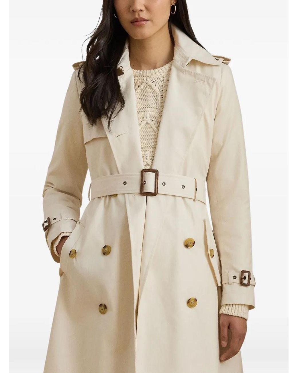 Ralph Lauren White Belted Trench-Coat