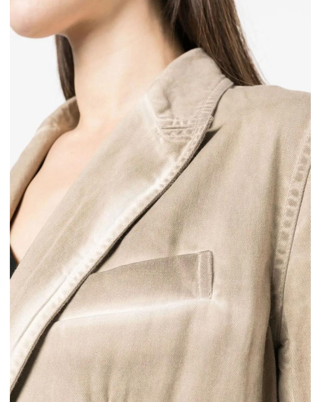 Uma Wang Natural Jane Contrast-Stitch Blazer