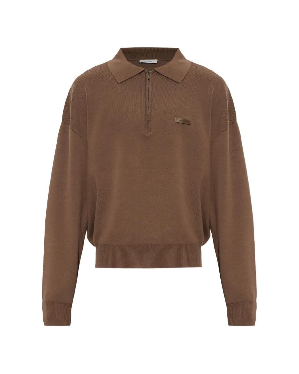 Entire studios Brown Zip-Fastening Long-Sleeve Polo Shirt for men
