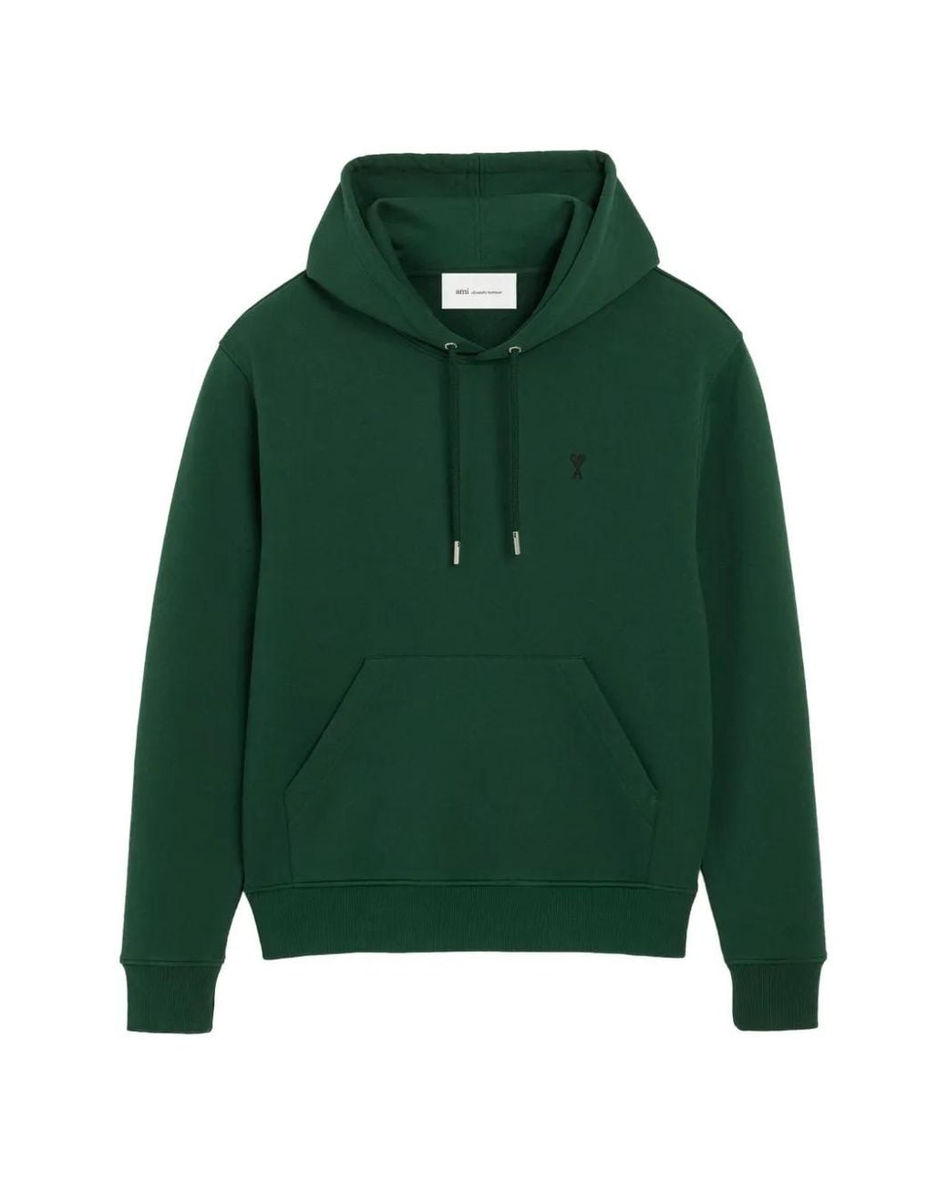 AMI Green Deep Pullover Hoodie With Adjustable Drawstring for men