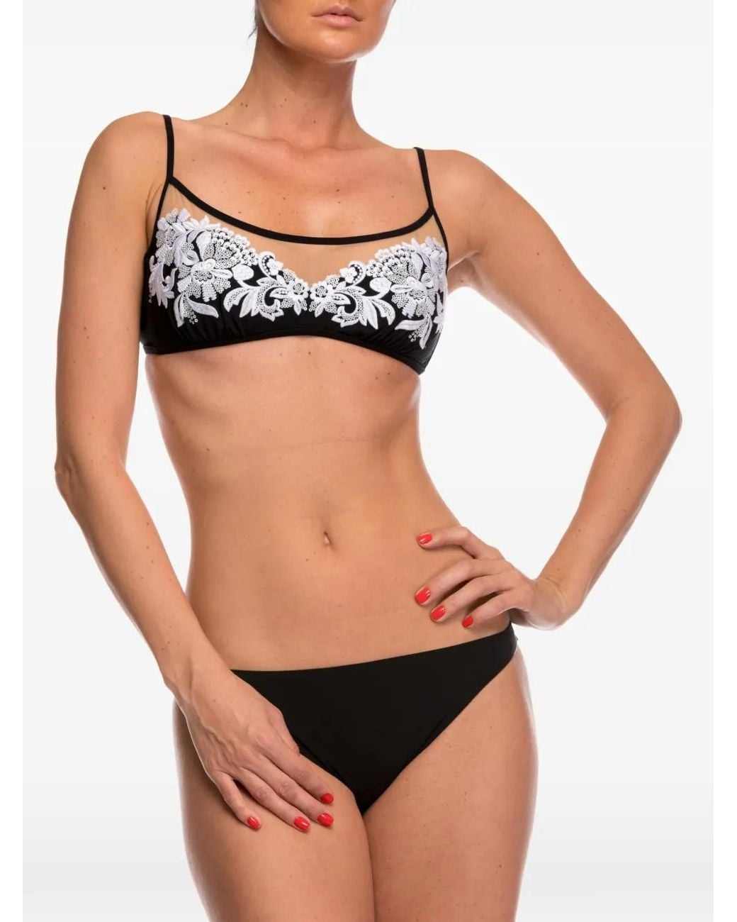 Set Con Bikini Con Inserti di Gottex in Black