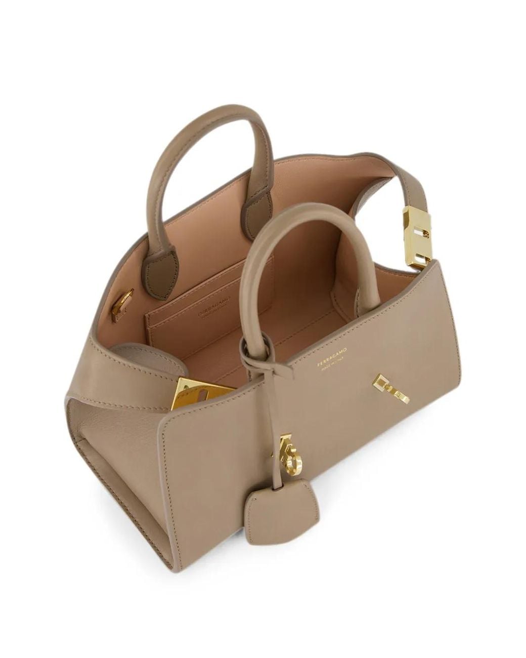 Ferragamo Natural Xs Hug Leather Handbag