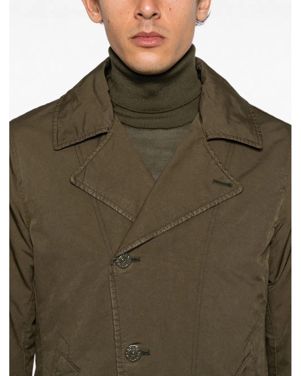 Stone Island Green 4100027 David-Tc Ghost Piece Peacoat for men