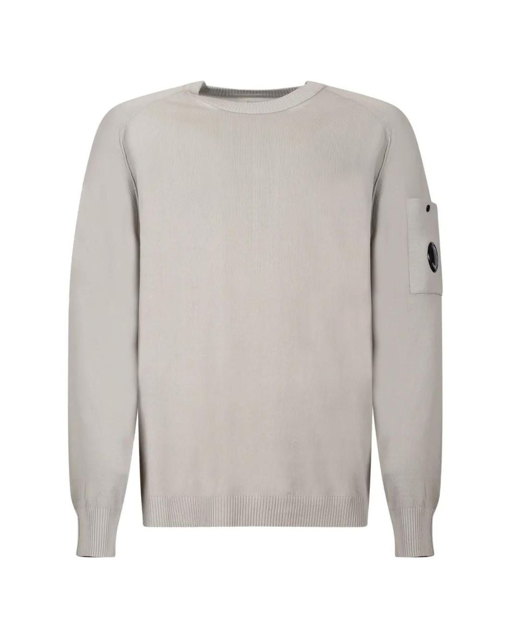 C P Company Gray Patch-Pocket Long-Sleeved Sweater for men
