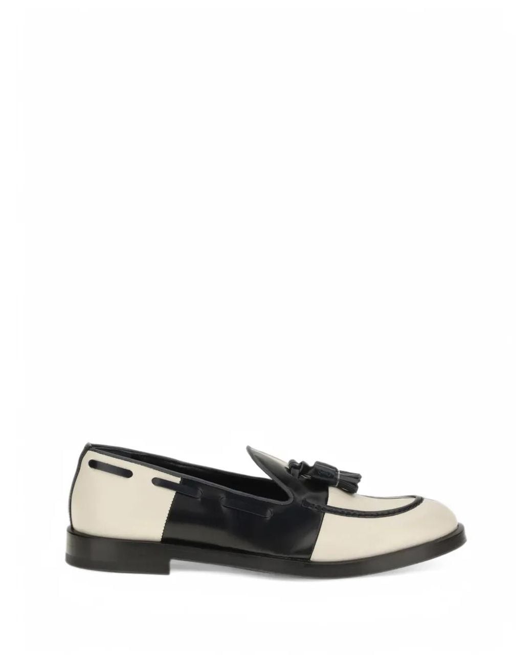 Fratelli Rossetti White Brera Damier Tassel-Detail Colour-Block Loafers