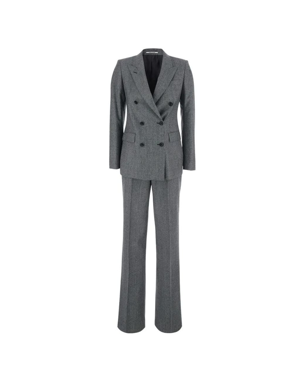 Tagliatore Gray Houndstooth Double-Breasted Suit