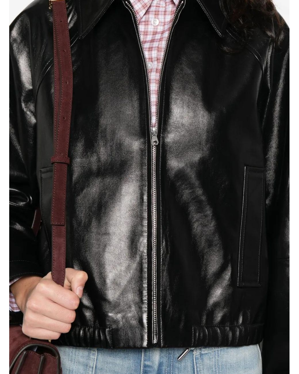 Sandro Black Zip Leather Jacket