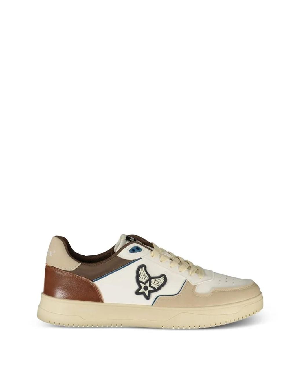 Avirex White Logo-Patch Panelled Sneakers for men
