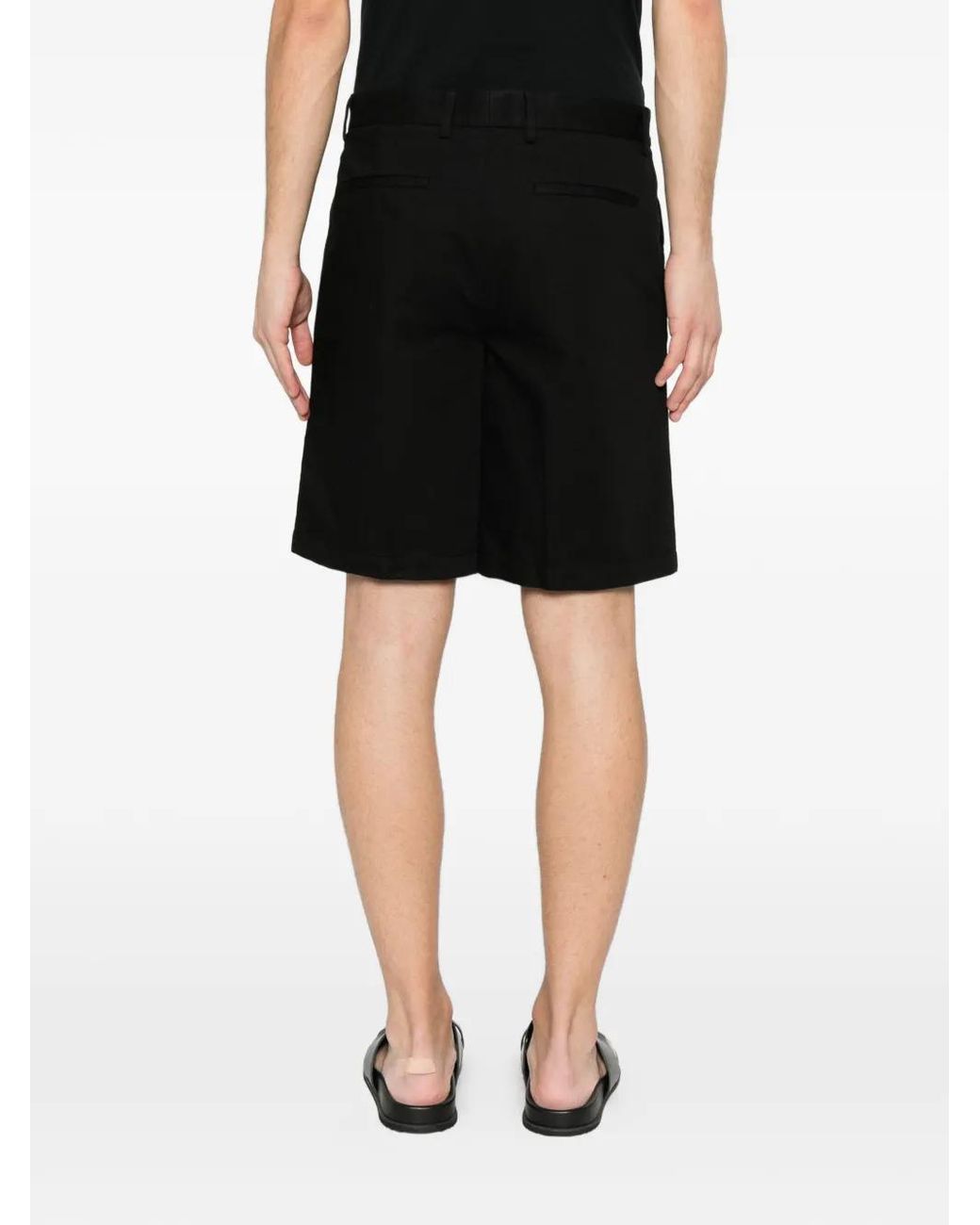 Zegna Black Flat-Front Shorts for men