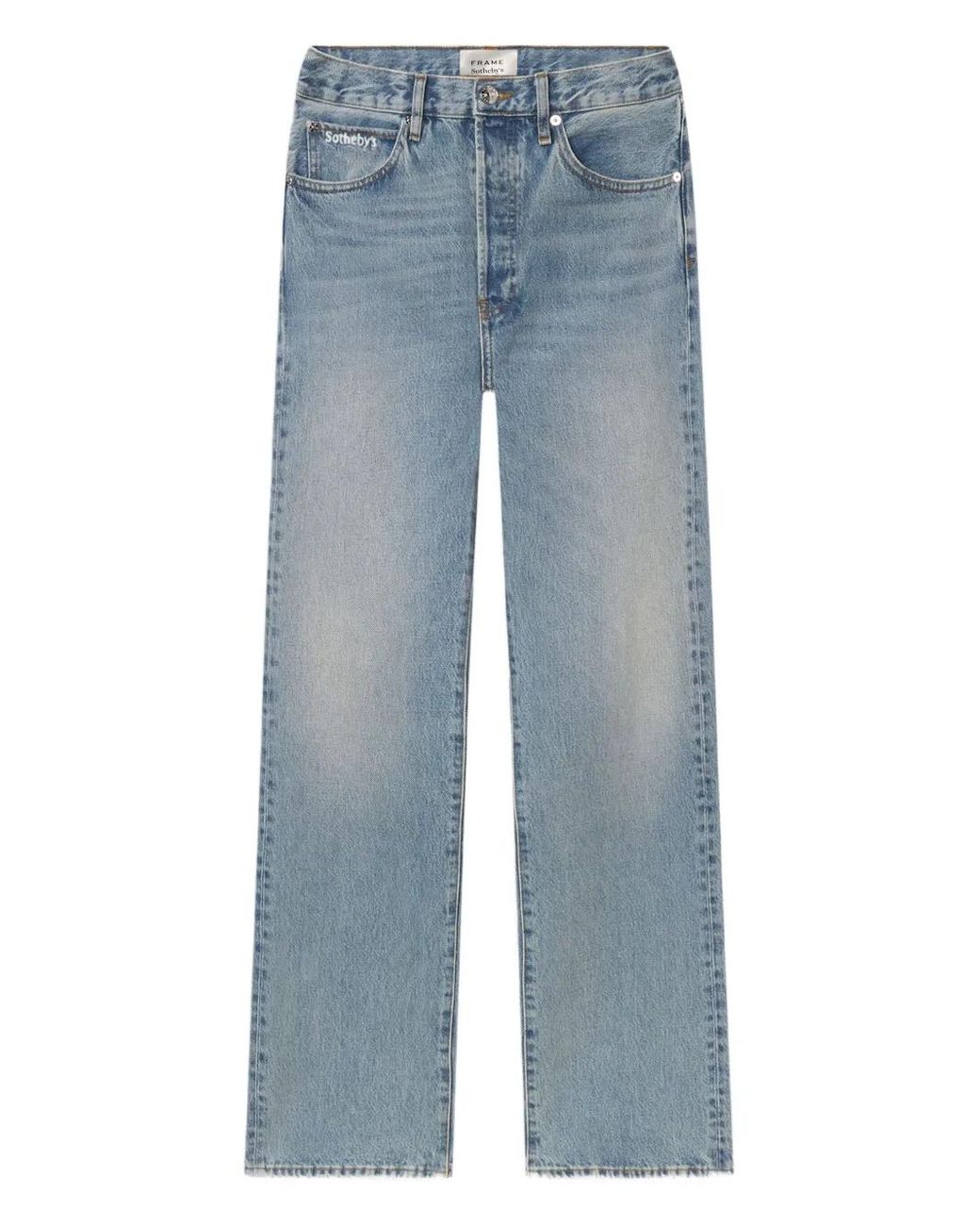 FRAME Blue X Sotheby's Frayed Jeans
