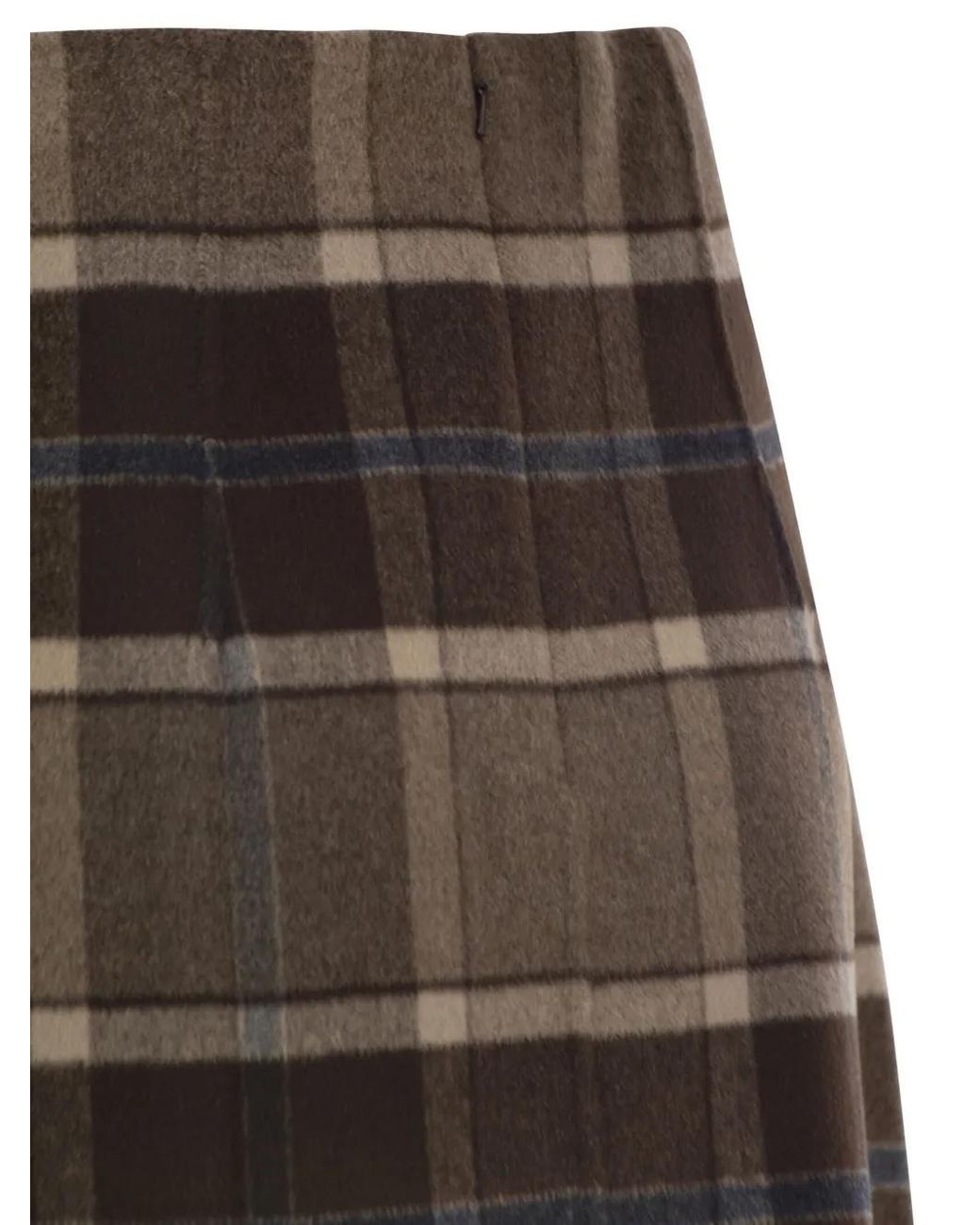 Weekend by Maxmara Brown Short Checked Wool Skirt