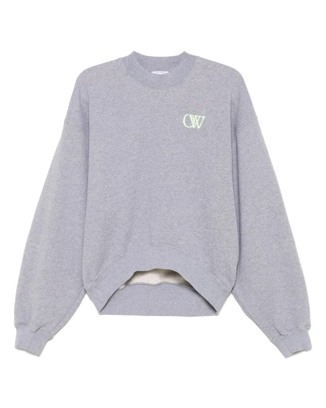 Off-White c/o Virgil Abloh Gray Logo-Embroidered Sweatshirt