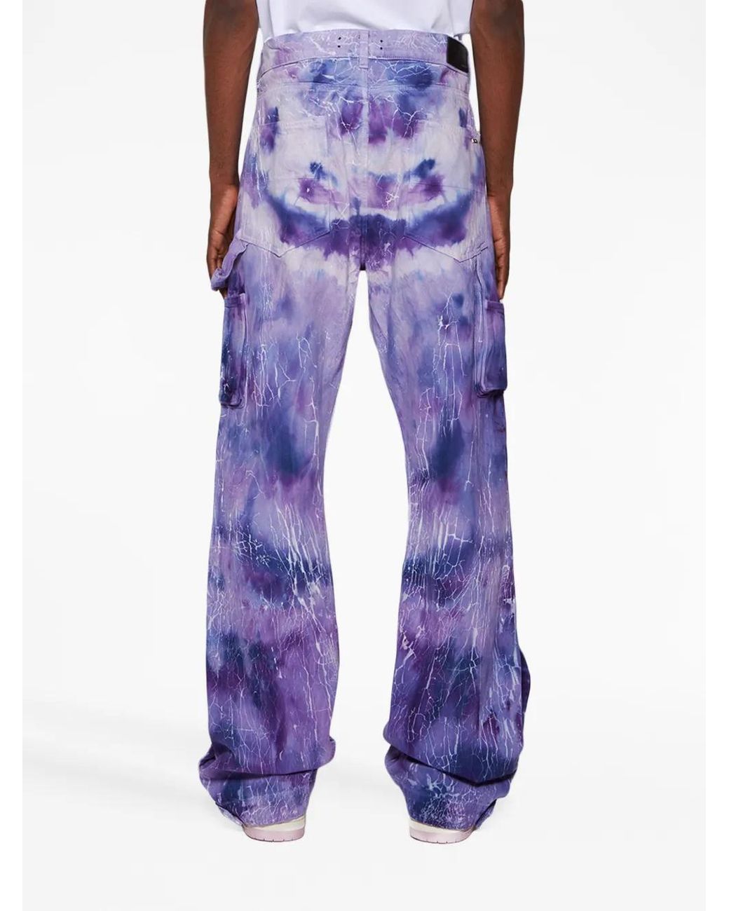 Amiri Blue Cracked Tie-Dye Carpenter Jeans for men