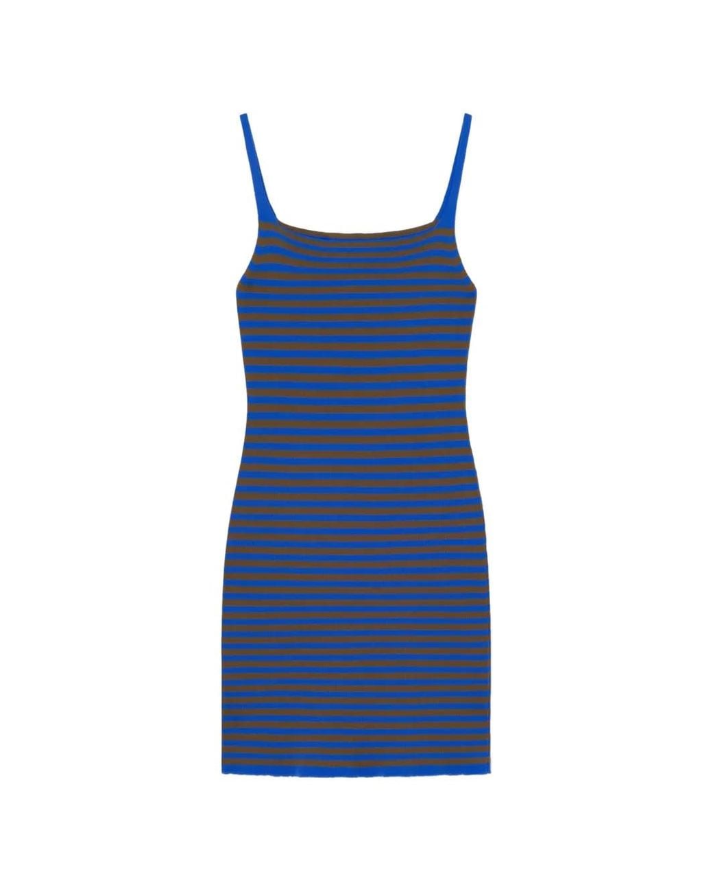 GIMAGUAS Blue Camu Striped Mini Dress
