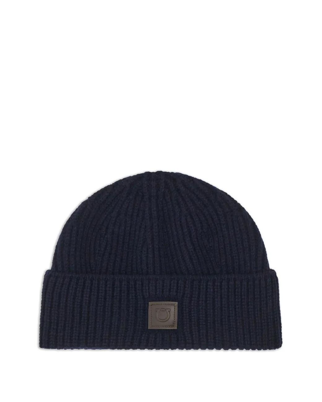 Ferragamo Blue Knitted Beanie for men