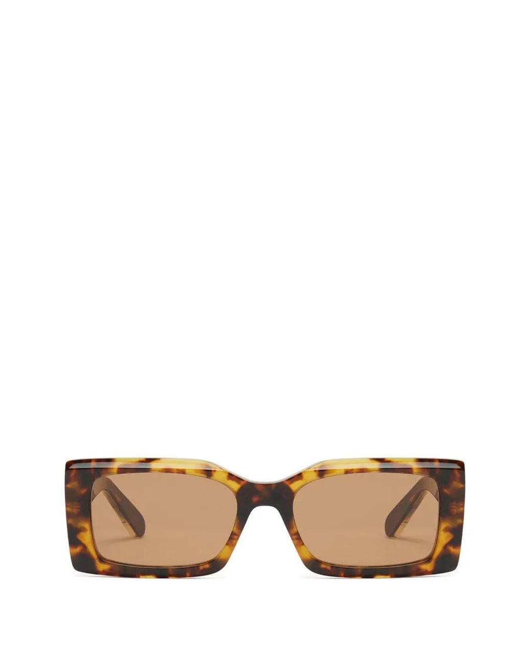 Stella McCartney Natural Tortoiseshell-Effect Rectangle-Frame Sunglasses