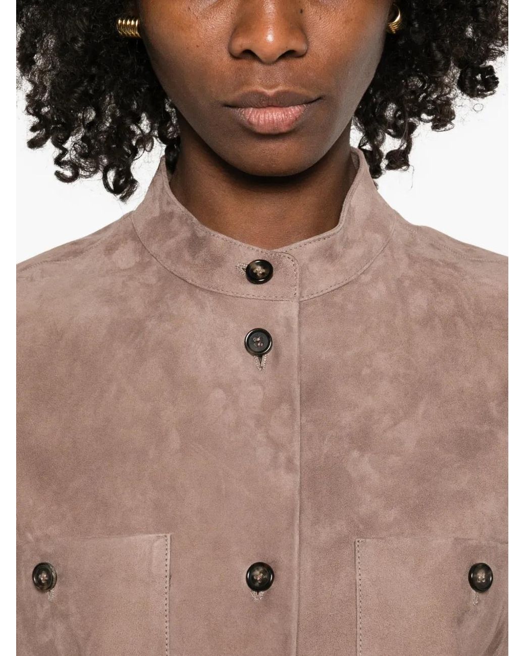 Max Mara Brown Veste Boutonnée À Poches