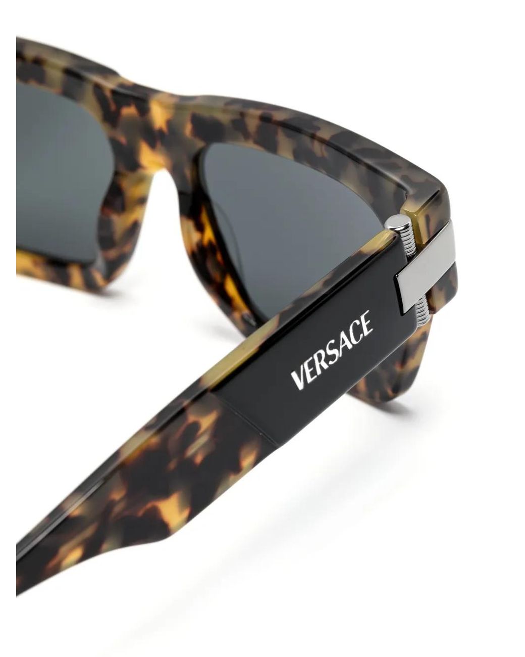 Versace Gray Medusa Head Square-Frame Sunglasses for men