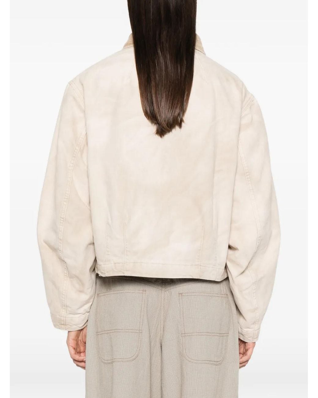 6397 Natural Veste Boutonnée À Col En Velours Côtelé