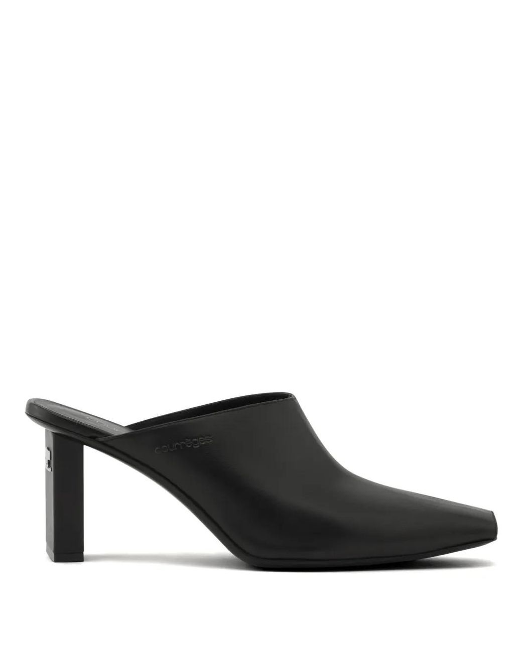 Courreges Black Mules Mit Eckiger Kappe 70Mm