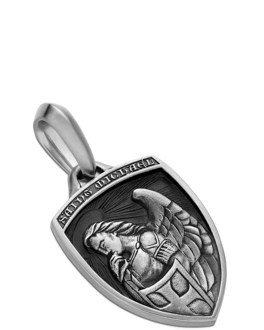 David Yurman White Sterling St. Michael Amulet (26Mm) for men